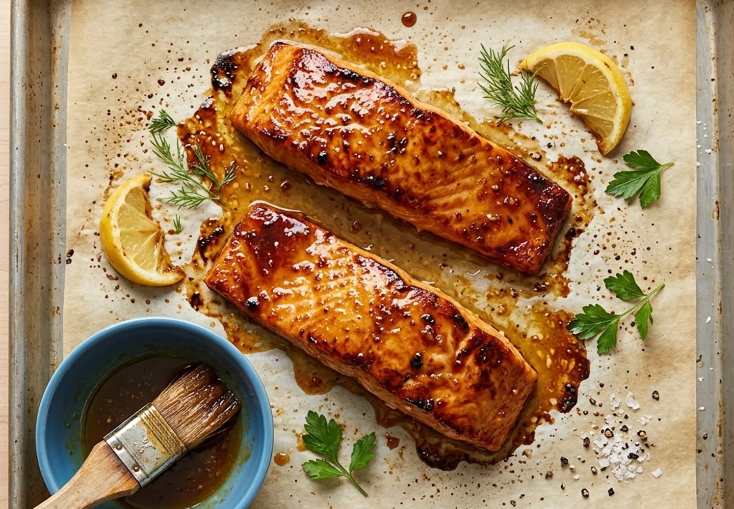 maple mustard glazed salmon