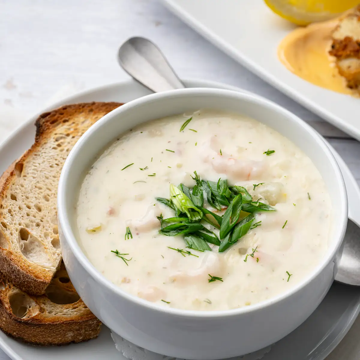 Seafood chowder medley atlantic Canada plated