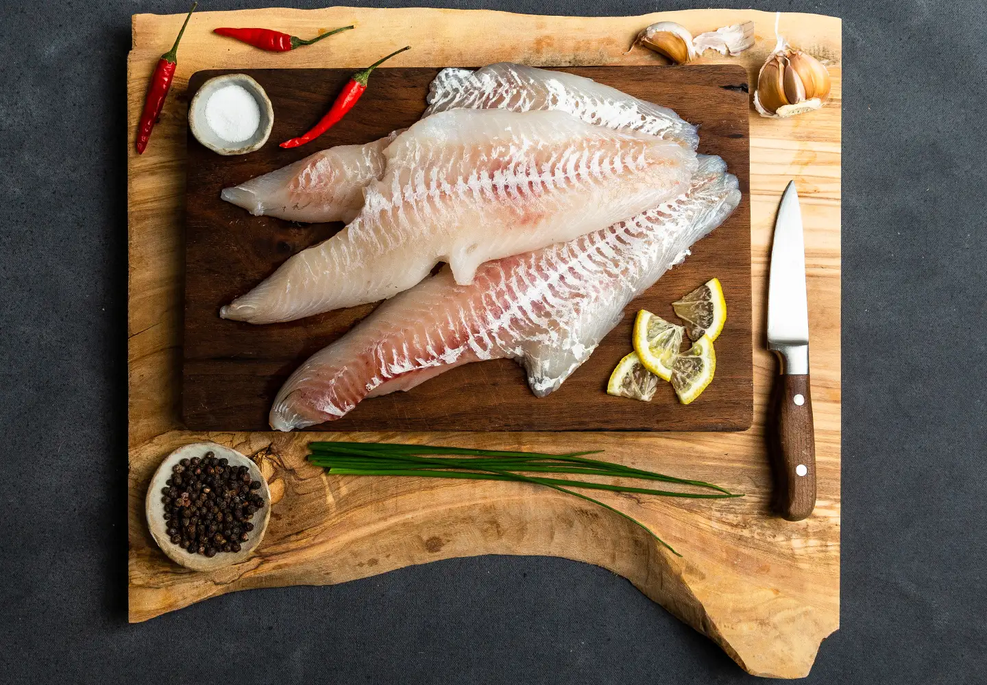 Haddock Fillets on Cutting Board