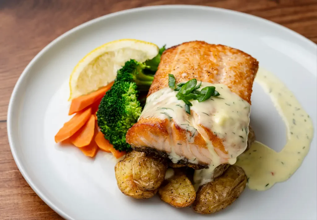 Sustainable Blue Salmon Plated