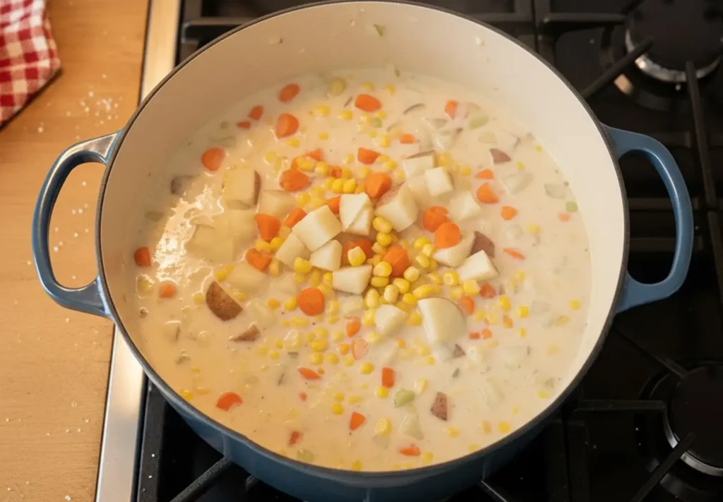 adding vegetables