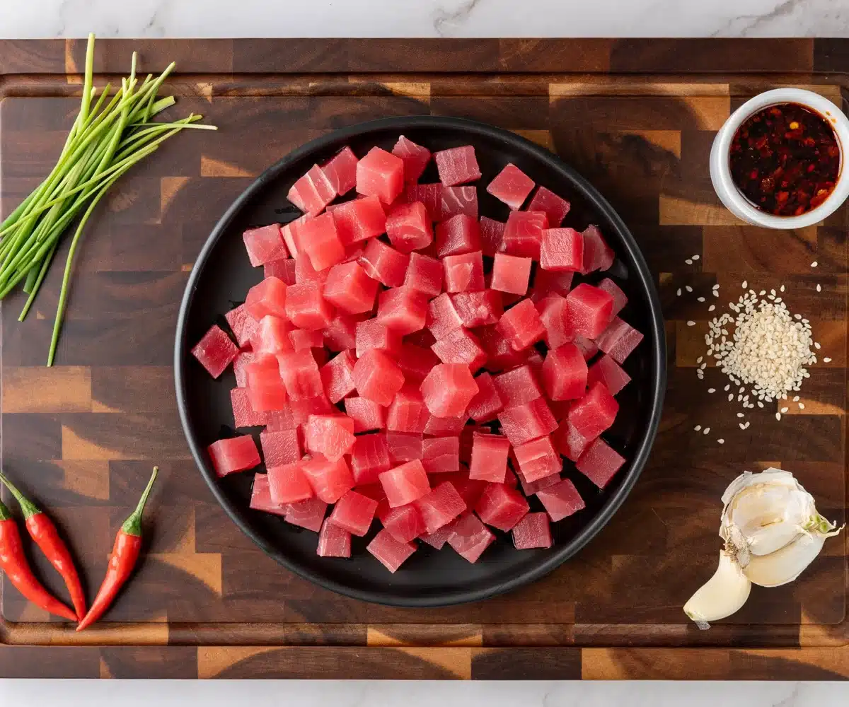 Tuna poke 1 Yellowfin Tuna Poke