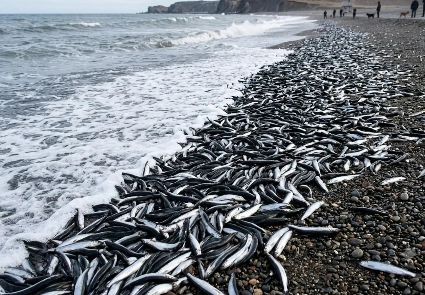 capelin rolling