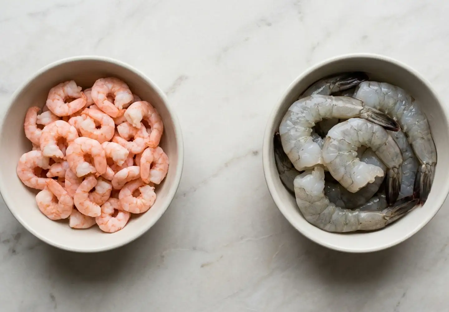 cooked vs raw shrimp