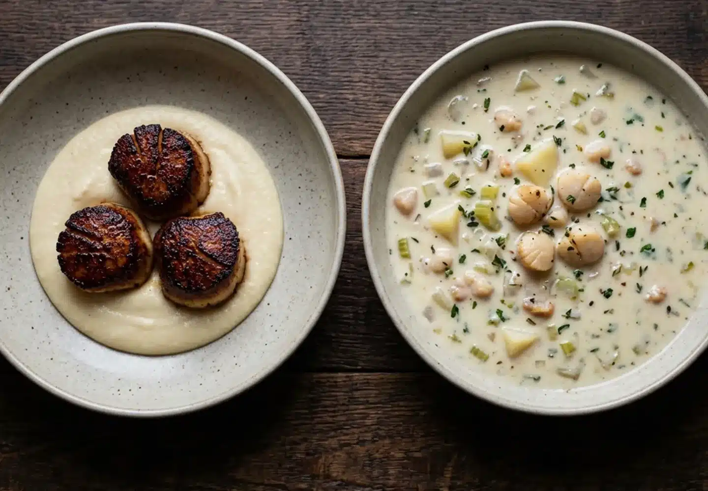 sea scallops vs bay scallops in dishes